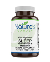 Load image into Gallery viewer, Organic Sleep Formula w/Valerian & Melatonin - 60 Liquid Veggie Caps with Organic Chamomile, Passion Flower, Skullcap, Hops & More! - Herbal & Non-Habit Forming