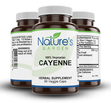 Load image into Gallery viewer, Cayenne Supplement - 90 Veggie Caps with 500mg Organic Cayenne Pepper Powder