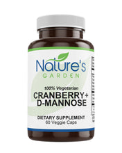 Load image into Gallery viewer, Cranberry + D-Mannose Supplement Plus Vitamin C - 60 Veggie Caps