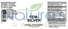 Load image into Gallery viewer, Fem-Silver/Femopause Supplement Liquid Extract 1 oz