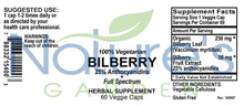 Load image into Gallery viewer, Bilberry Supplement - 60 Veggie Caps - Full Spectrum Wild Harvest Bilberry Leaf & Concentrated Extract.