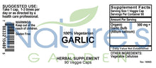 Load image into Gallery viewer, Garlic Supplement - 90 Veggie Caps with 500mg Organic Garlic Allium Sativum