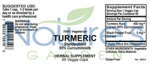 Load image into Gallery viewer, Turmeric Supplement - 60 VegCaps with Curcumin, Contains 95% Curcuminoids & Piperine Black Pepper Extract