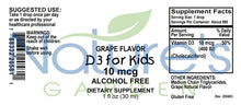 Load image into Gallery viewer, Kid's D3 400 IU MCT OIL Grape Flavor - 1 oz Liquid Herbal Formula