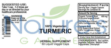 Load image into Gallery viewer, Turmeric Supplement - 60 Liquid Veggie Caps