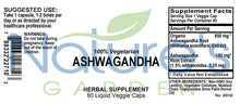 Load image into Gallery viewer, Ashwagandha Supplement - 60 Count Liquid Veg Caps