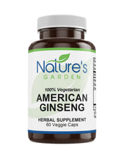 Load image into Gallery viewer, American Ginseng Supplement - 60 Veggie Caps with 400mg Panax Quinquefolia Ginseng Root