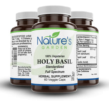 Load image into Gallery viewer, Holy Basil Supplement - 60 Veggie Caps with 450mg Organic Holy Basil Tulsi & Holy Basil Extract from India