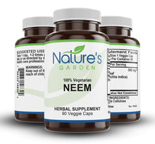 Load image into Gallery viewer, Neem Supplement - 90 Veggie Caps with 500mg Organic Neem Leaf Supplement