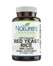 Load image into Gallery viewer, Red Yeast Rice Organic with CoQ10 Supplement - 90 Veggie Caps with 600mg Organic Red Rice Yeast Plus Co Q 10 - Natures Support for Cholesterol