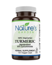 Load image into Gallery viewer, Turmeric Supplement - 120 Veggie Caps with Curcumin, Contains 95% Curcuminoids & Piperine Black Pepper Extract