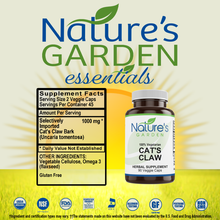 Load image into Gallery viewer, Cat's Claw Bark Supplement - 90 Veggie Caps with Peruvian Cats Claw Uncaria Tomentosa Herb
