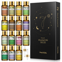 Load image into Gallery viewer, Pure Essential Oils 15pcs Gift Set Natural Plant Aroma Essential Oil Diffuser Eucalyptus Vanilla Mint Lavender Rose Tea Tree Oil