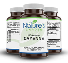 Load image into Gallery viewer, Cayenne   - 90 Veggie Caps with 500mg Organic Cayenne Pepper Powder
