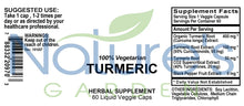 Load image into Gallery viewer, Nature&#39;s Garden -Turmeric  - 60 Liquid Veggie Caps
