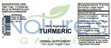 Load image into Gallery viewer, Turmeric  - 120 Liquid Veggie Caps
