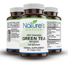 Load image into Gallery viewer, Green Tea - 90 Veggie Caps with 450mg Organic Full Spectrum and Pure Green Tea Extract

