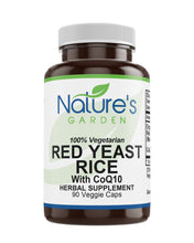 Load image into Gallery viewer, Red Yeast Rice Organic with CoQ10 - 90 Veggie Caps with 600mg Organic Red Rice Yeast Plus Co Q 10 - Natures Support for Cholesterol
